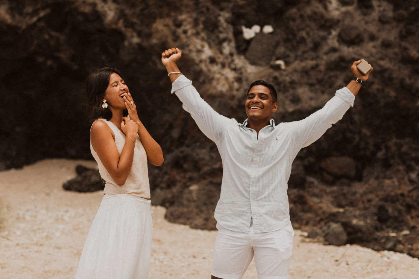 Demande en mariage sur la plage, Réunion